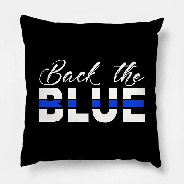 Back the Blue | rally for Law Enforcement | Blue Stripe Pillow by MerchMadness