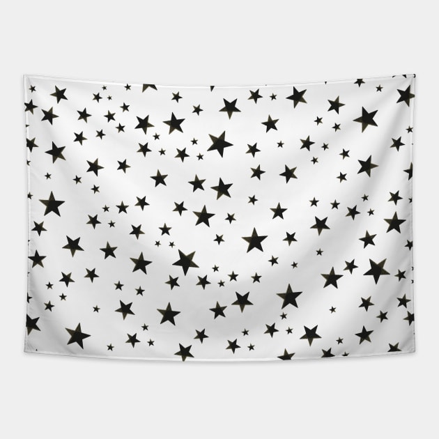 Shining black stars pattern Tapestry by GULSENGUNEL