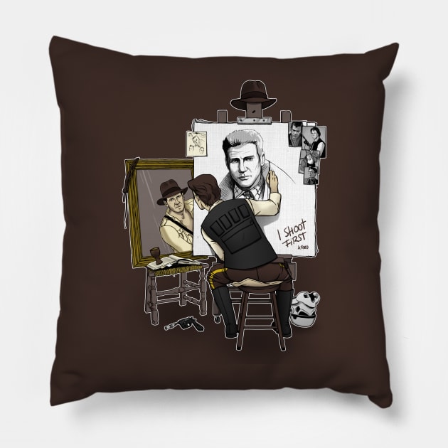 A Hero SelfPortrait Pillow by ursulalopez