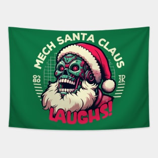 Mech Santa Claus Laughs Tapestry