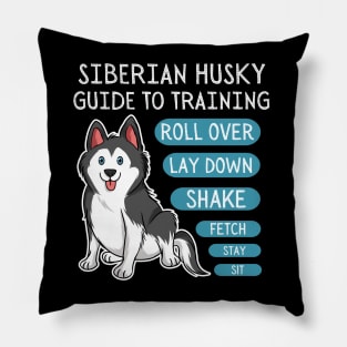 siberian husky guide to training-black and white husky dog Pillow