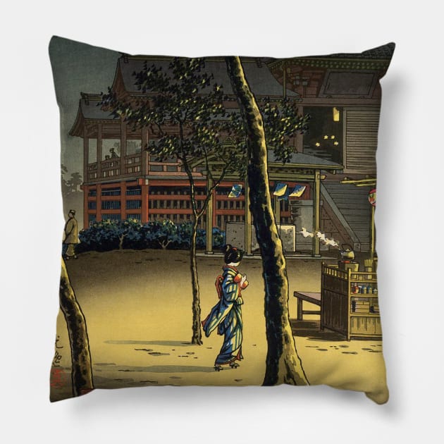 Kiyomizudo In Ueno by Tsuchiya Koitsu Pillow by Takeda_Art