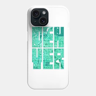 Denver, USA City Map Typography - Watercolor Phone Case