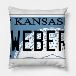 Kansas Weber Grill Vanity License Plate Pillow