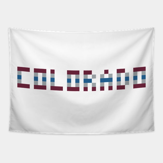 Pixel Hockey State Colorado 2017 Tapestry by gkillerb