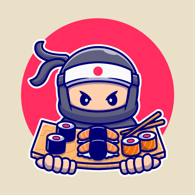 Cute Ninja With Sushi by Catalyst Labs