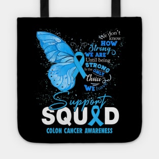 Colon Cancer Awareness Support Aquad Butterfly Tote