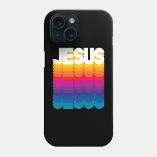 Retro Jesus Proud Name Personalized Gift Rainbow Style Phone Case