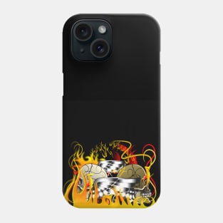 skull rock art and fire danger Phone Case