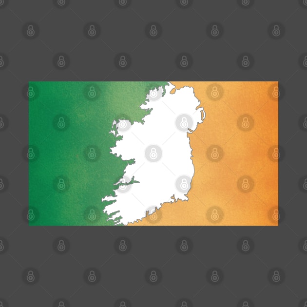 Ireland map in Irish flag colors distressed style by Finji