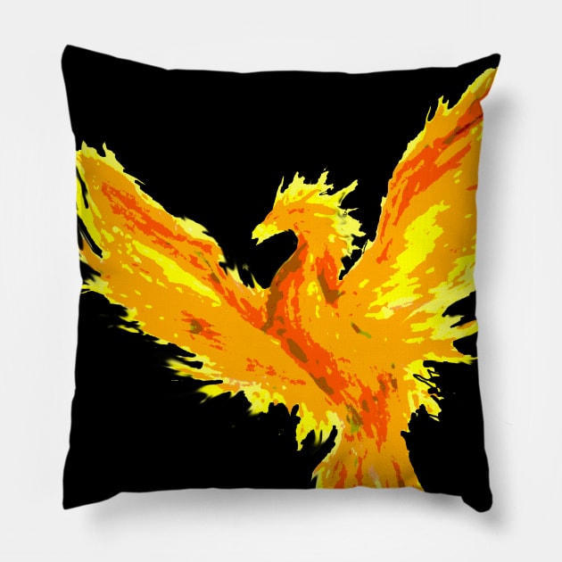 yellow phoenix Pillow by Trashfox