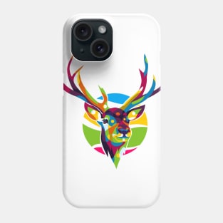 The Colorful Deer with Two Horns Phone Case