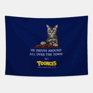 He drives around all over the town - he's Toonces the Driving Cat Tapestry