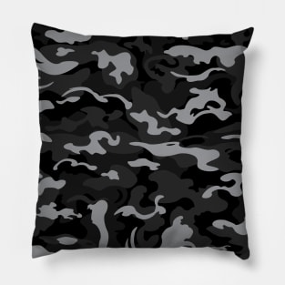 Black Gray Camouflage Pillow