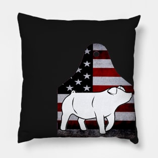 American Flag Ear Tag - Pig - NOT FOR RESALE WITHOUT PERMISSION Pillow