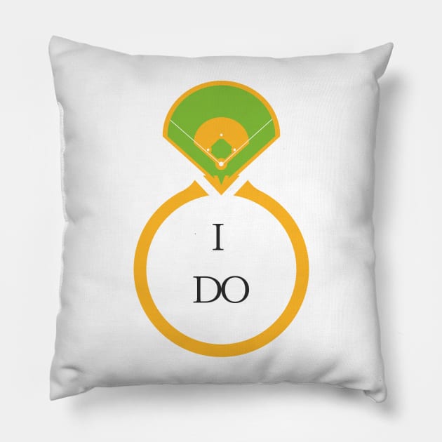 I do- a funny wedding  marriage baseball softball lover design Pillow by C-Dogg