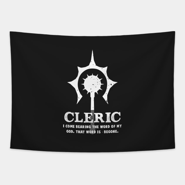 Funny Cleric Gamer D20 Dice Dungeon Dragons Gaming Gift Tapestry by Ébloui Co.