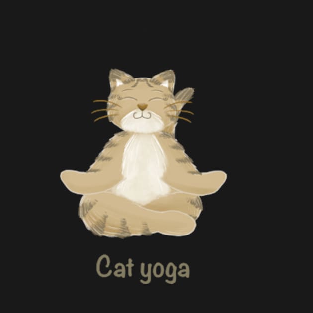 Tabby cat yoga by AbbyCatAtelier