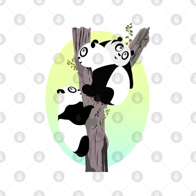 Pandas in a tree by adamzworld