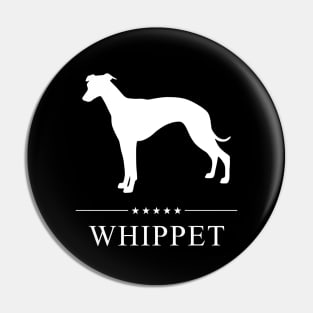 Whippet Dog White Silhouette Pin