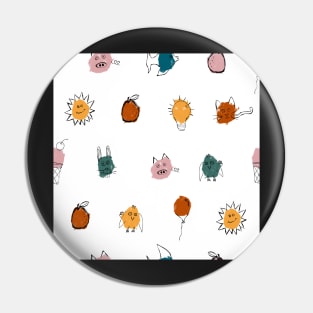 children's scribbled polkadot Pin