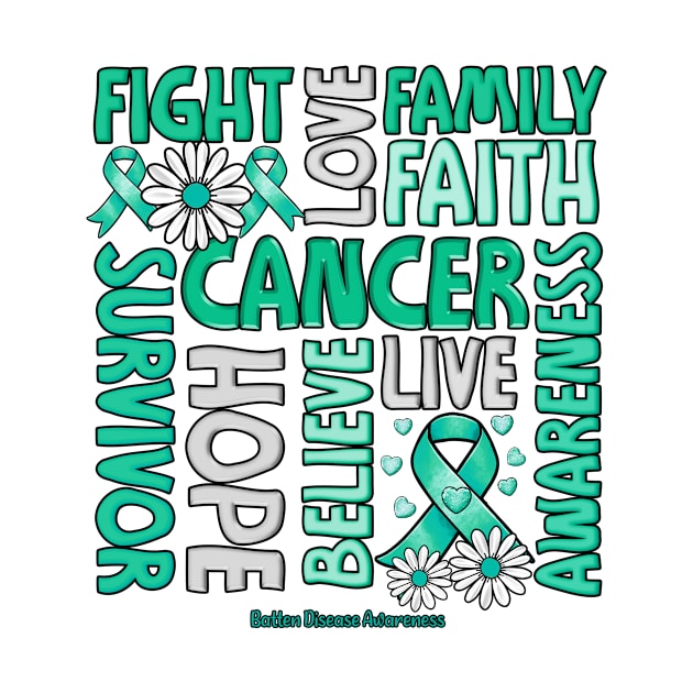 Batten Disease Awareness - Fight love survivor ribbon by JerryCompton5879