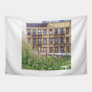 Flowers And Fire Escapes Tapestry