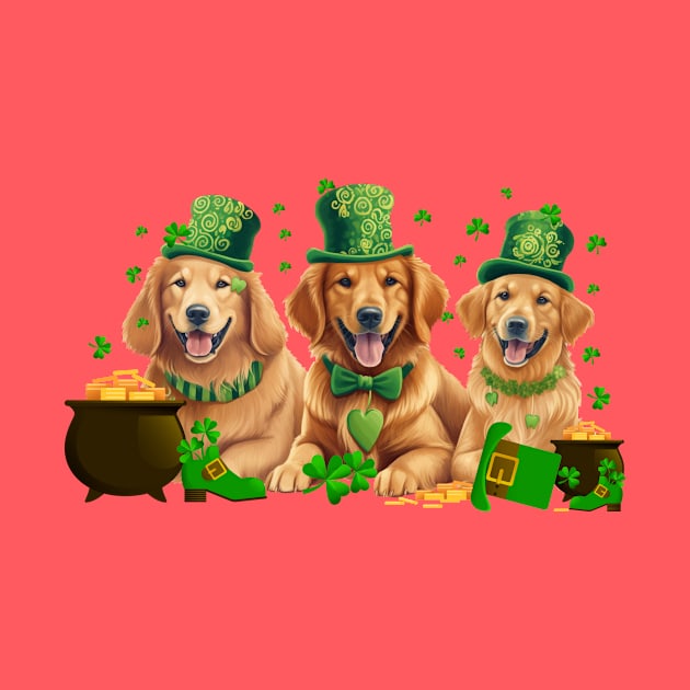 My Golden Retriever Is My Lucky Charm St Patricks Day by Zaaa Amut Amut Indonesia Zaaaa