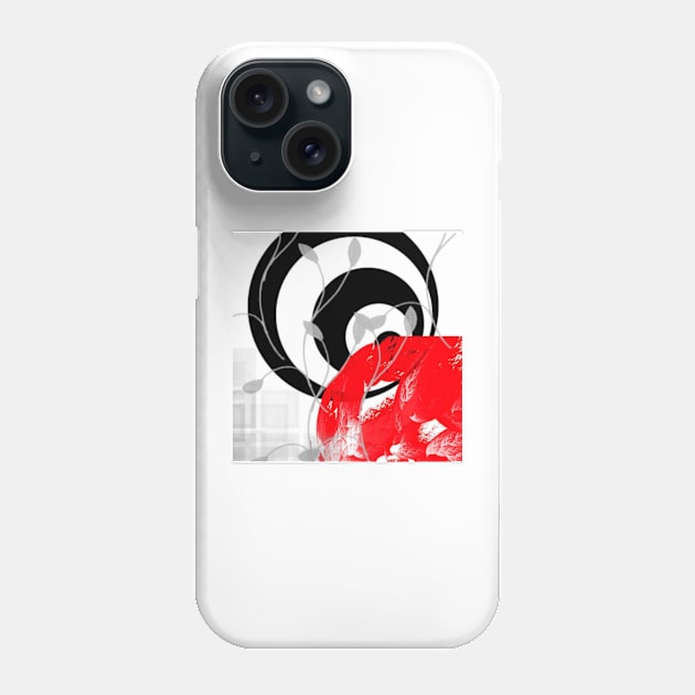 red wave abstract geometric digital art Phone Case by katerina-ez