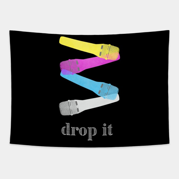 Drop the Mic Tapestry by Vin Zzep