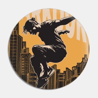 Parkour Freerunner Retro Themed Gift Pin