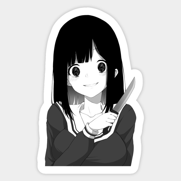 Crazy Anime Girl Anime Sticker Teepublic Uk