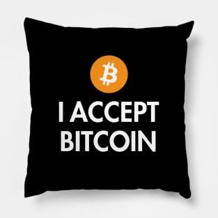 I Accept Bitcoin Pillow