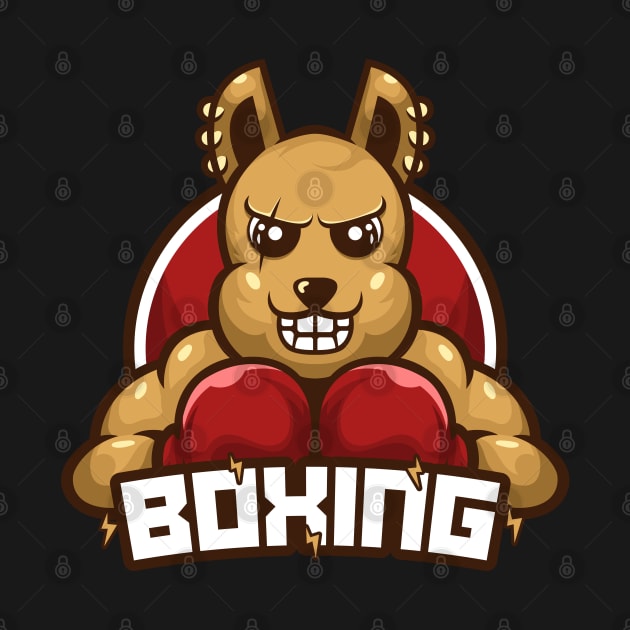 Boxing funny kangaroo cartoon by noorshine