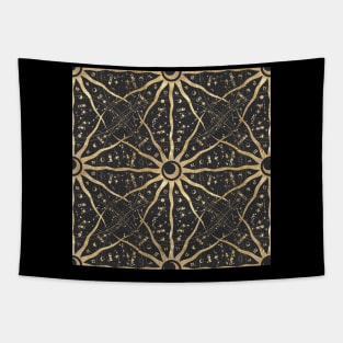 Black Gold Illustration Pattern The Solar System T-Shirt Print Tapestry