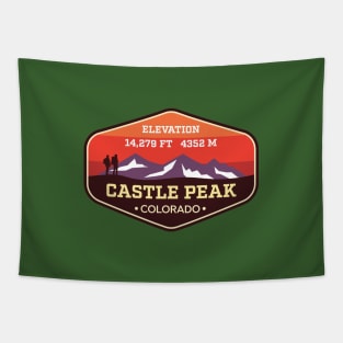 Castle Peak Colorado - 14ers Mountain Climbing Badge Tapestry