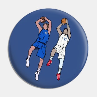 Dirk Nowitzki and Luka Doncic Fadeaway Pin