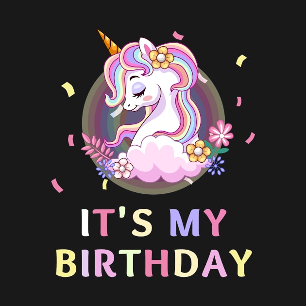 Magical Unicorn Birthday T-Shirt - Sparkle with party paper Celebration by TomUbon