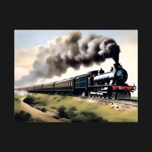 Orient Express Steam Train Digital Drawing T-Shirt