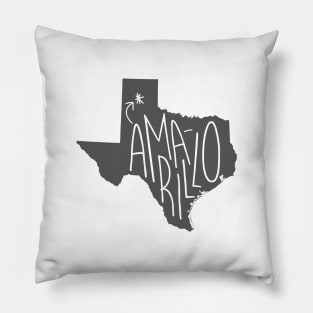 Amarillo, Texas (Gray Ink) Pillow