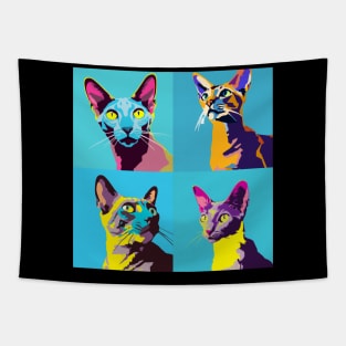 Oriental Short Hair Pop Art - Cat Lover Gift Tapestry