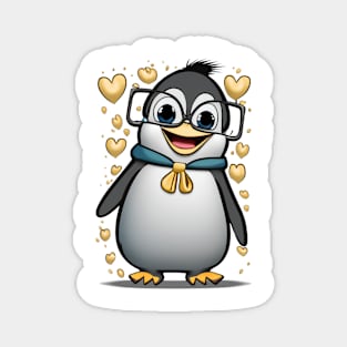 Cute Penguin with Glasses Magnet