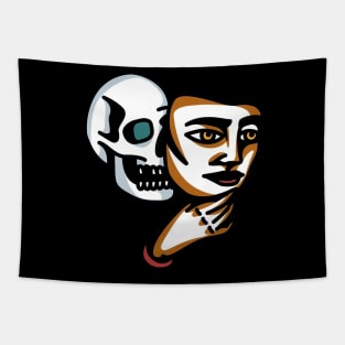 masked skull Tapestry