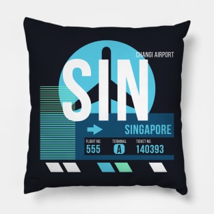 Singapore (SIN) Airport Code Baggage Tag Pillow