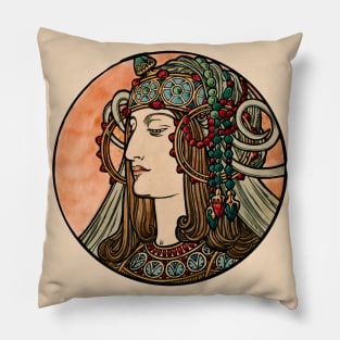 Alphonse Mucha Stained glass window Pillow