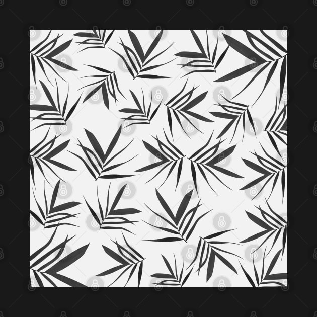 Blackwhite leaves pattern by PrintedDreams