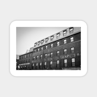 Old brick Boston Buildings with faded aged signage Magnet