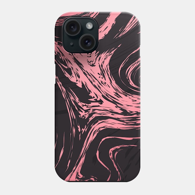 Rose Gold and Black Marble Phone Case by timegraf