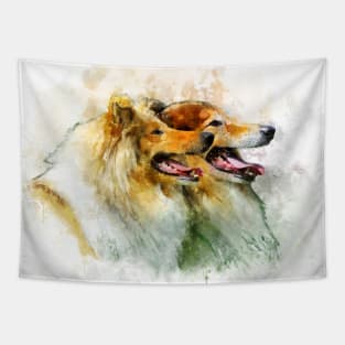 Rough Collie / Long-haired Collie watercolor Tapestry