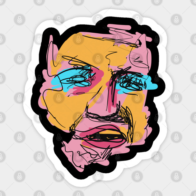 Abstract Color Face Artwork Abstract Art Design Sticker